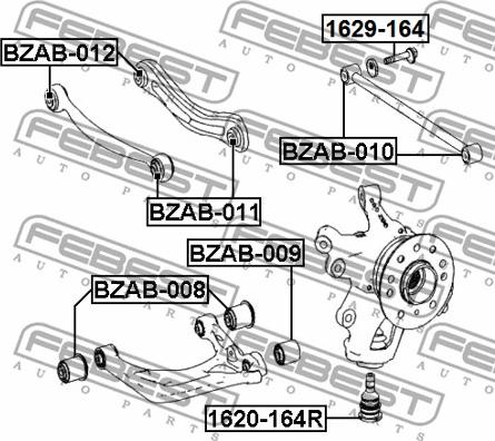 Febest 1629-164 - Болт за регулиране на страничния наклон vvparts.bg