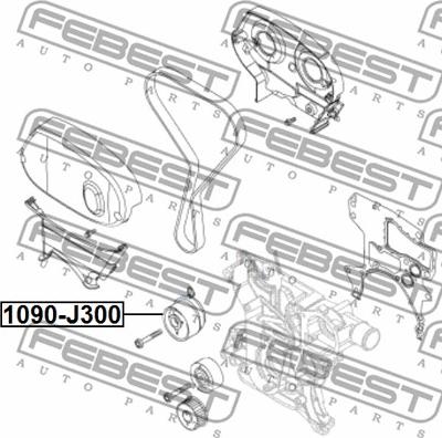 Febest 1090-J300 - Ремъчен обтегач, ангренаж vvparts.bg