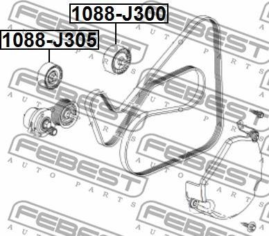 Febest 1088-J305 - Паразитна / водеща ролка, пистов ремък vvparts.bg