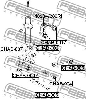 Febest CHAB-007 - Тампон, носач vvparts.bg