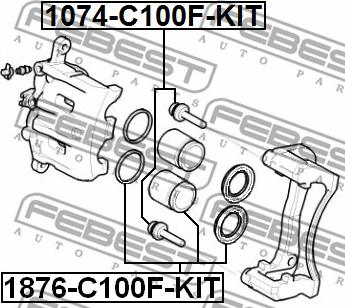 Febest 1074-C100F-KIT - Бодещ болт (щифт), спирачен апарат vvparts.bg