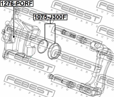 Febest 1075-J300F - Ремонтен комплект, спирачен апарат vvparts.bg