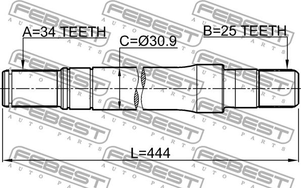 Febest 1812-A17DTRH - Полуоска vvparts.bg