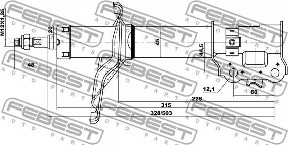 Febest 12666483FR - Амортисьор vvparts.bg