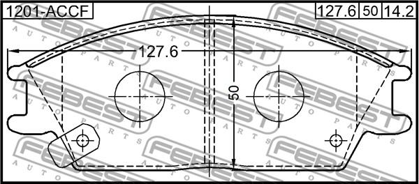 Febest 1201-ACCF - Комплект спирачно феродо, дискови спирачки vvparts.bg