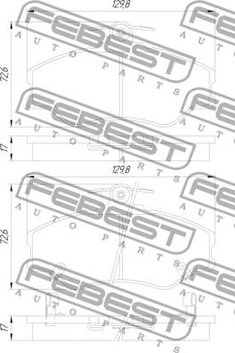 Febest 1201-HAF - Комплект спирачно феродо, дискови спирачки vvparts.bg