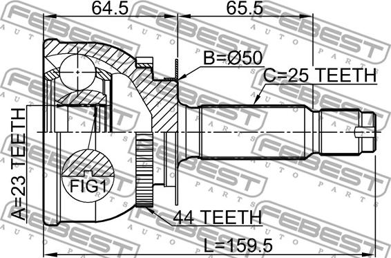 Febest 1210-MATA44 - Каре комплект, полуоска vvparts.bg