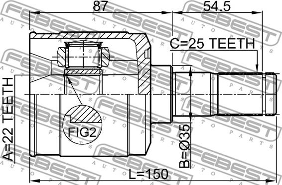 Febest 1211-ACCAT - Каре комплект, полуоска vvparts.bg