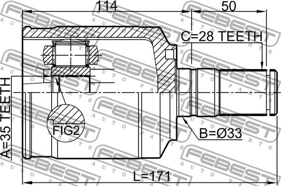 Febest 1211-CMATLH - Каре комплект, полуоска vvparts.bg