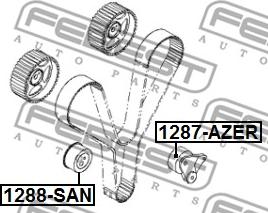 Febest 1287-AZER - Обтяжна ролка, ангренаж vvparts.bg