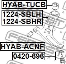 Febest 1224-SBLH - Носач, окачване на колелата vvparts.bg