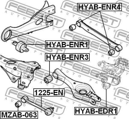 Febest HYAB-ENR3 - Тампон, носач vvparts.bg