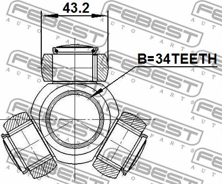 Febest 1716-A4 - Трипод, полуоска vvparts.bg