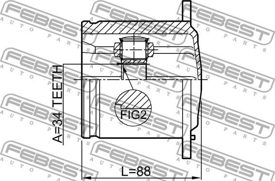 Febest 1711-Q5 - Каре комплект, полуоска vvparts.bg