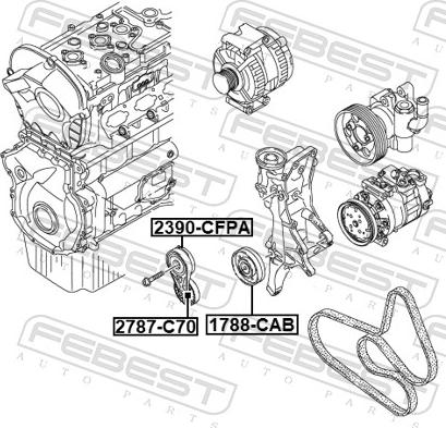 Febest 1788-CAB - Паразитна / водеща ролка, пистов ремък vvparts.bg