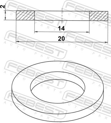 Febest 88430-142020F - Уплътнителен пръстен, пробка за източване на маслото vvparts.bg