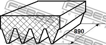 Febest 88126-4L890 - Пистов ремък vvparts.bg