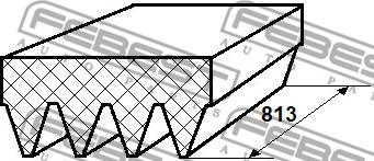 Febest 88126-4L813 - Пистов ремък vvparts.bg