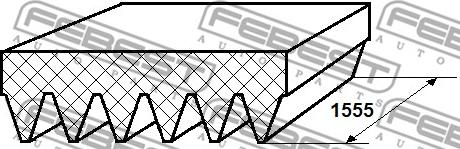 Febest 88128-6L1555 - Пистов ремък vvparts.bg