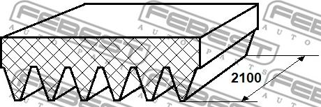 Febest 88128-6L2100 - Пистов ремък vvparts.bg