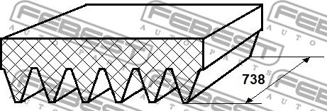 Febest 88128-6L738 - Пистов ремък vvparts.bg