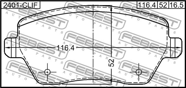 Febest 2401-CLIF - Комплект спирачно феродо, дискови спирачки vvparts.bg