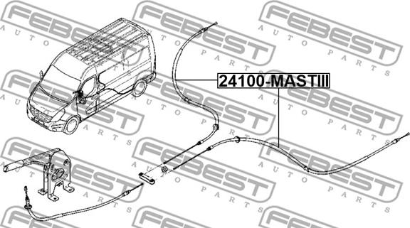 Febest 24100-MASTIII - Жило, ръчна спирачка vvparts.bg