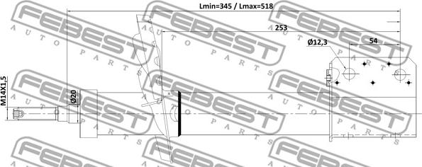 Febest 24110-004F - Амортисьор vvparts.bg