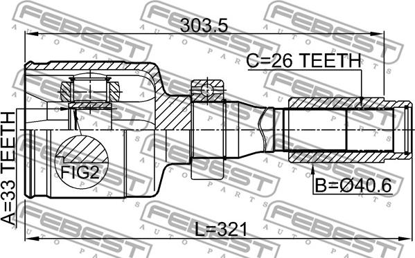 Febest 2411-DUSTRH - Каре комплект, полуоска vvparts.bg