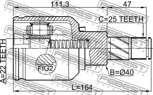 Febest 2411-FLUELH - Каре комплект, полуоска vvparts.bg