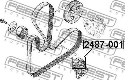 Febest 2487-001 - Паразитна / водеща ролка, пистов ремък vvparts.bg