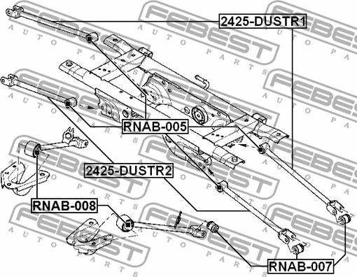 Febest 2425-DUSTR1 - Носач, окачване на колелата vvparts.bg