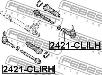 Febest 2421-CLILH - Накрайник на напречна кормилна щанга vvparts.bg