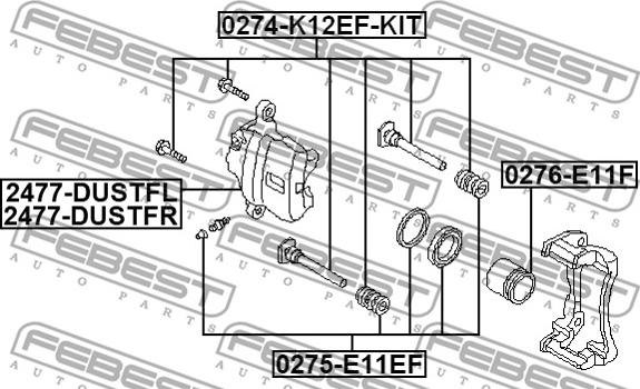 Febest 2477-DUSTFL - Спирачен апарат vvparts.bg