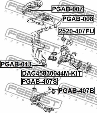 Febest PGAB-407S - Тампон, носач vvparts.bg