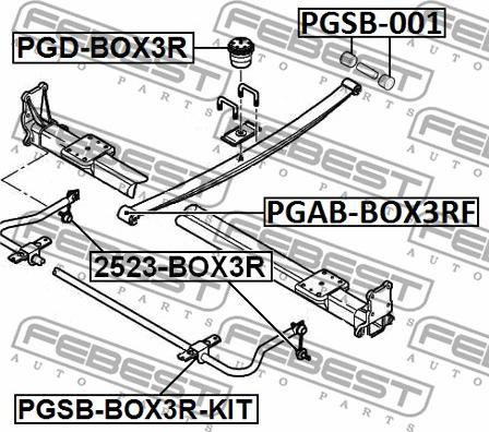 Febest PGSB-001 - Втулка, ресьорен лист vvparts.bg