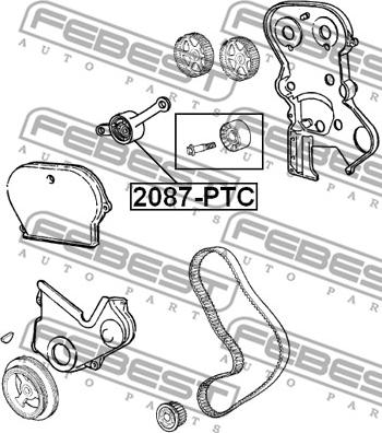 Febest 2087-PTC - Обтяжна ролка, ангренаж vvparts.bg