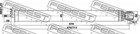 Febest 21650805R - Амортисьор vvparts.bg