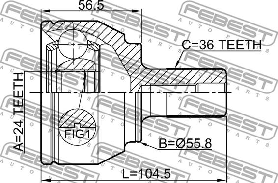 Febest 2110-FOCIIMT - Каре комплект, полуоска vvparts.bg