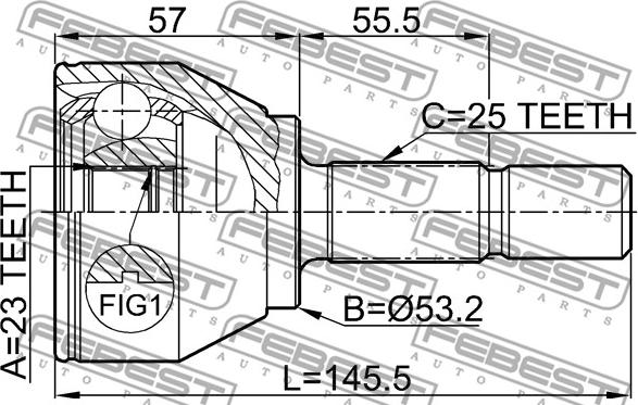 Febest 2110-FOC - Каре комплект, полуоска vvparts.bg