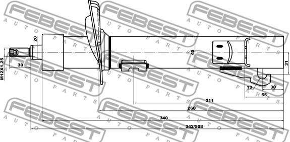 Febest 21110-008F-KIT - Амортисьор vvparts.bg