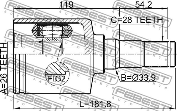 Febest 2111-CA2LH - Каре комплект, полуоска vvparts.bg