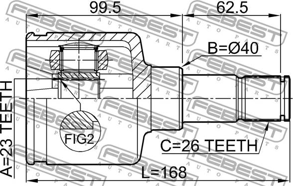 Febest 2111-CB420LH - Каре комплект, полуоска vvparts.bg