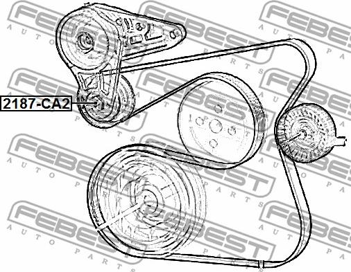 Febest 2187-CA2 - Паразитна / водеща ролка, пистов ремък vvparts.bg