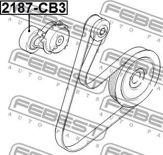 Febest 2187-CB3 - Паразитна / водеща ролка, пистов ремък vvparts.bg