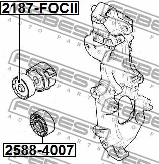 Febest 2187-FOCII - Паразитна / водеща ролка, пистов ремък vvparts.bg