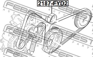 Febest 2187-FYD2 - Паразитна / водеща ролка, пистов ремък vvparts.bg