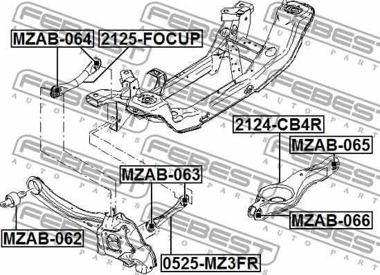 Febest 2124-CB4R - Носач, окачване на колелата vvparts.bg