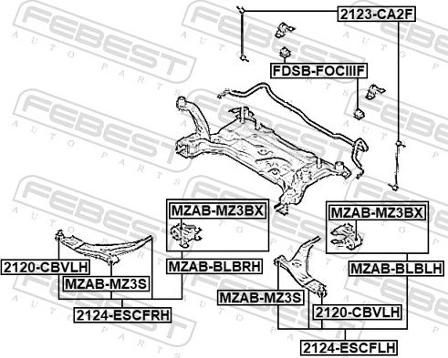 Febest 2124-ESCFRH - Носач, окачване на колелата vvparts.bg