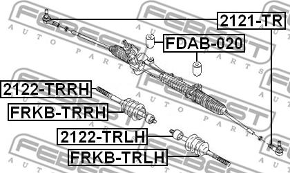 Febest 2121-TR - Накрайник на напречна кормилна щанга vvparts.bg